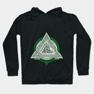 Emerald Triangles Abstract Art No. 916 Hoodie